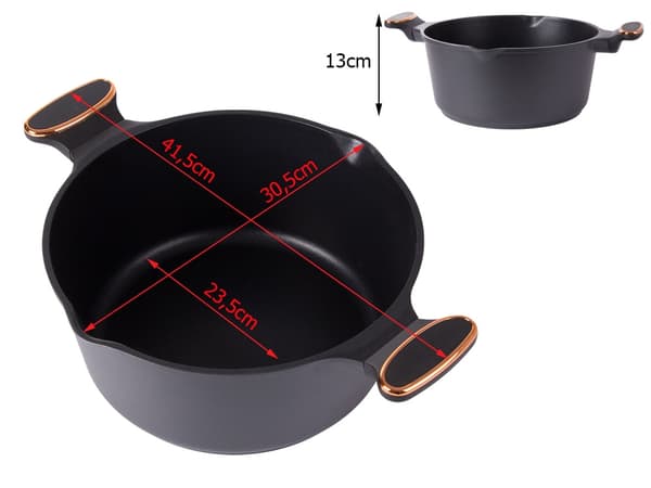 7L Saucepan with Lid - Non-stick Coating - Induction Hob 2900