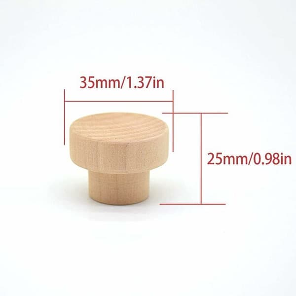 AIPERQ Wooden Furniture Handles, 20 Pieces, Round Natural Wood Knobs, Wooden Furniture Knobs, Wooden Door Knobs, Drawer Knobs
