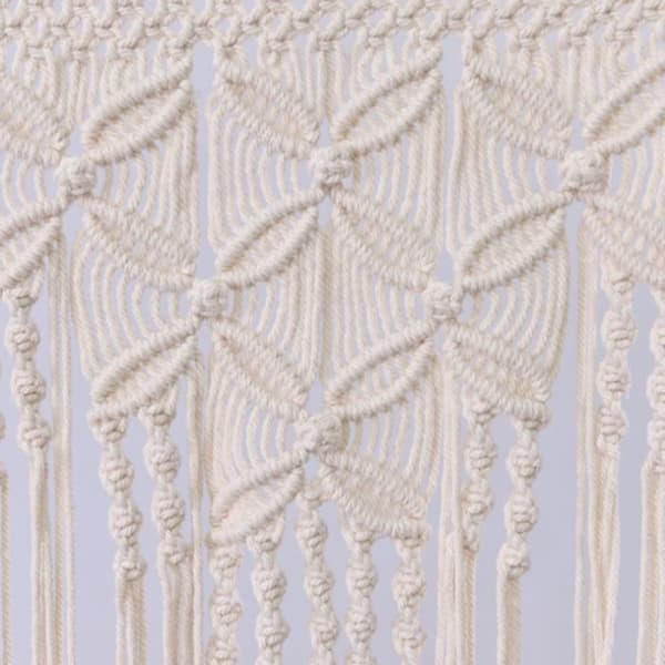 TEMPSA Bohemian Macrame Woven Wall Hanging Tapestry Handmade Chic Lace Art Apartment WHITE