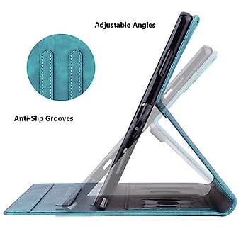 Skinnveske til Samsung Galaxy Tab A9+ med kattemotiv (grønn)