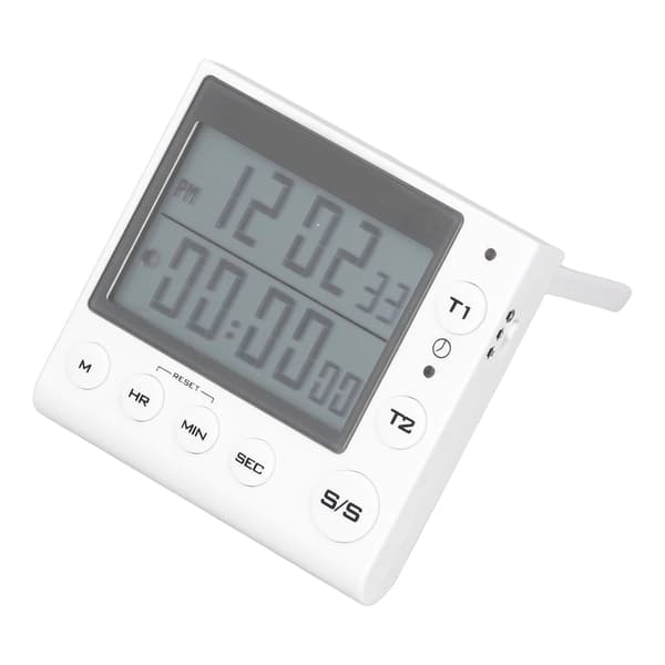 Minidigital Timer Ur Nedtælling Op Multifunktionel Tidsstyring Justerbar Lydstyrke Hvid til Madlavning Studie Træning