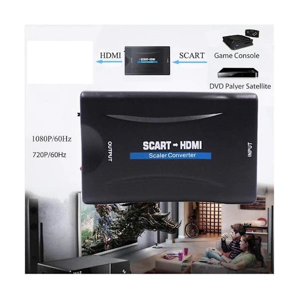 Scart til -kompatibel omformer Scart til -kompatibel omformer Multifunksjonell videokonverterer, B