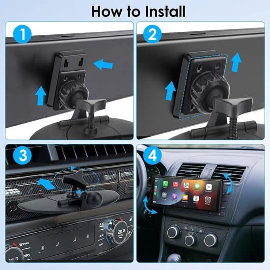 Universal CD-slotmontering til CarPlay-skærme, 360° roterende GPS-bilholder [JUN]
