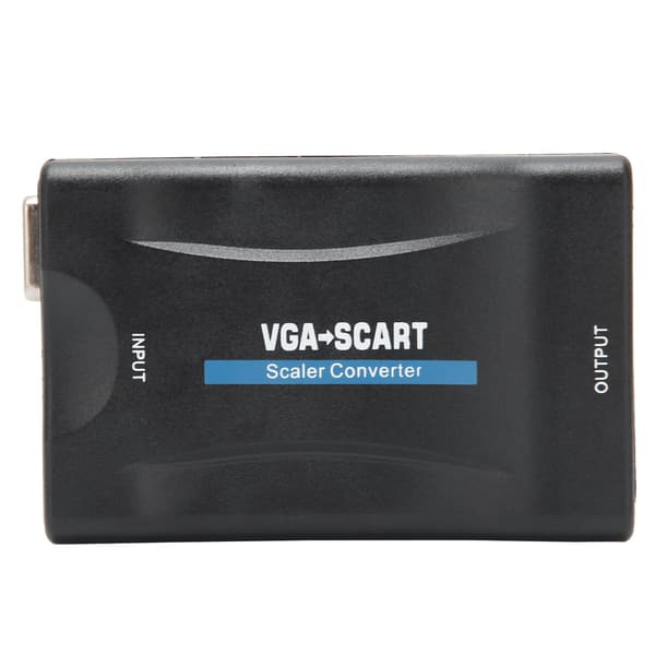 VGA til SCART-omformer HD-videoadapter datatilbehør med fjernkontroll ladekabel svart
