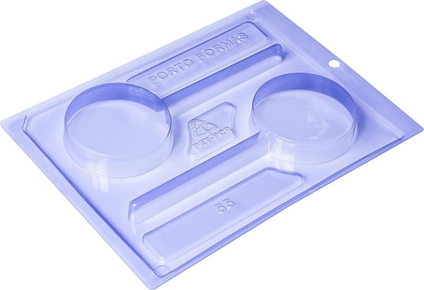 Pralinform Klubba Sjokoladeform - Porto Formas 55 - Spesiell 3-delt form Transparent transparent