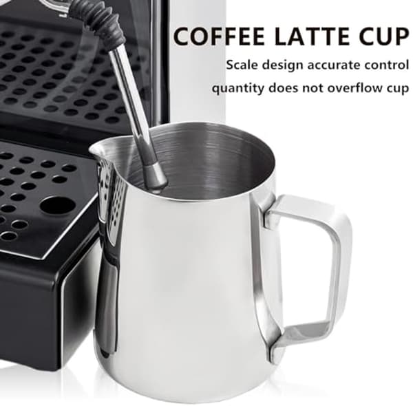 600 ml og 300 ml - Mælkekande i rustfrit stål til cappuccino og latte art - Høj kvalitet