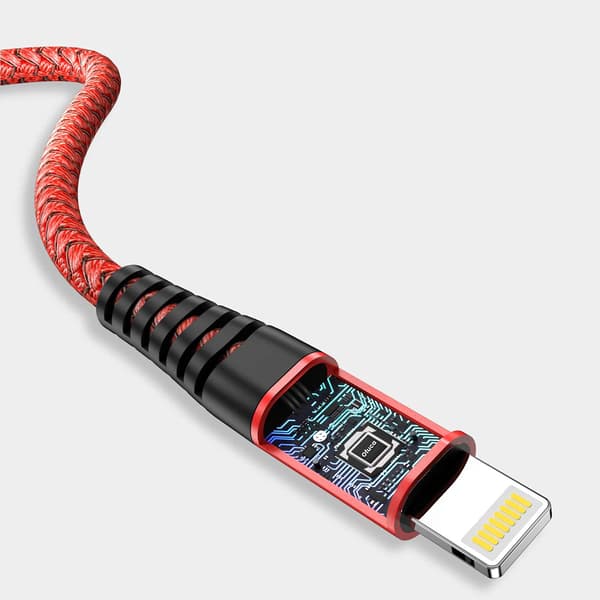3 kpl 2 metrin punottu Lightning-kaapeli, yhteensopiva iPhonen ja iPadin kanssa