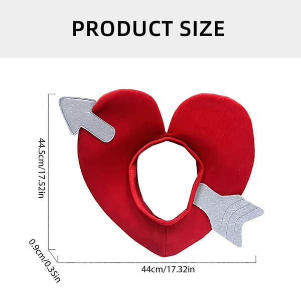 Kjærlighetshjerte Hodeplagg Hatt for Voksne 3D Amor Pil Hjerte Hatt for Halloween Dag Festival Feiring Maskerader Hodeplagg Rød Red