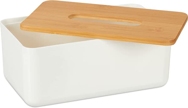 Serviettholder med bambustopp, tørkedispenser for baby, kjøkken serviettholder