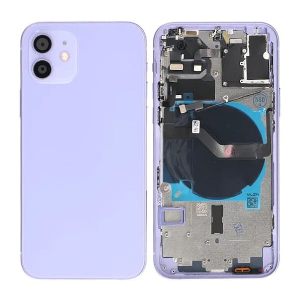 Compatible with iPhone 12 Back Cover with Complete Frame OEM Purple Lila purple
