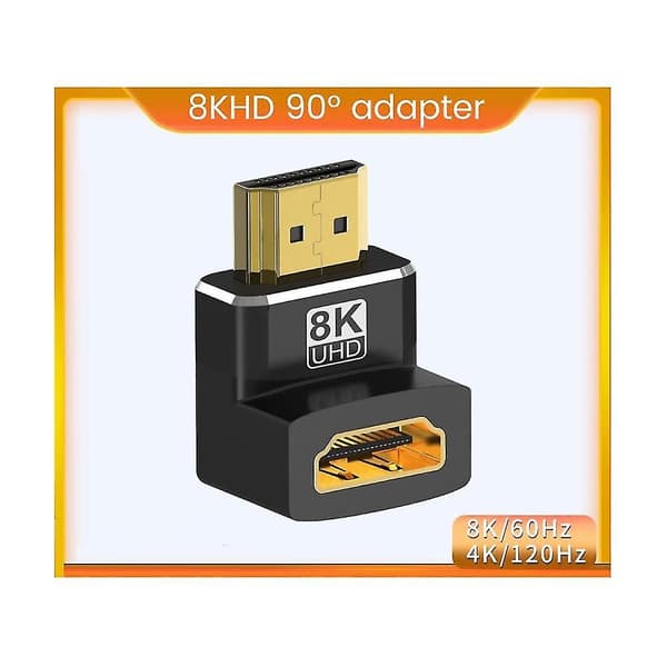 8k-kompatibel Höger- Adapter-kompatibel Han till Hona Elbow Co