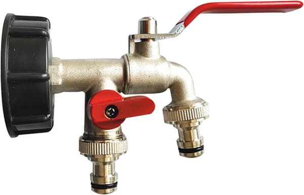 1/2 \" dobbel hagekran, 1000L tankkran Ibc vanntank