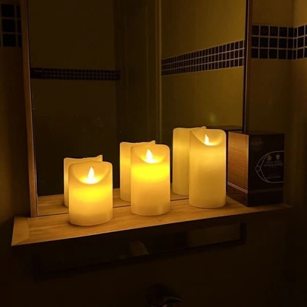 3-pack LED-ljus med flimrande låga och fjärrkontroll