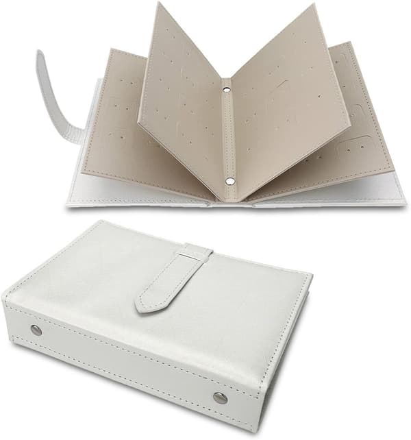 Earring Organizer, Portable Earring Holder Case with Foldable Book Design