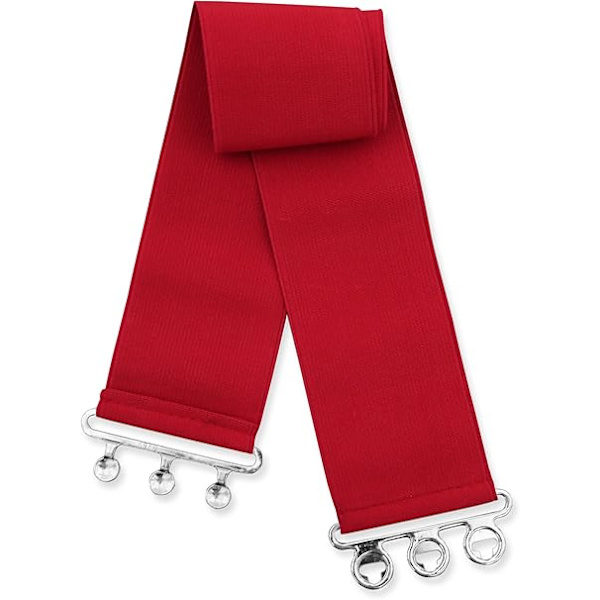 Stålkula Metallbälte med Brett Spänne Elastiskt Bälte (Röd) - Bredd 5cm