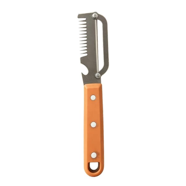 Multifunctional Stainless Steel Vegetable Peeler Bottle Opener Double Comb Tooth Onion Cutter for Kitchen Herb and Vegetable Tool