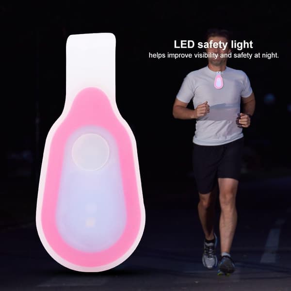 Løpelys for løpere Vanntett Bærbar Utendørs LED Mini Nattknapp Silikonklemme Lampe Rosa Strobelys