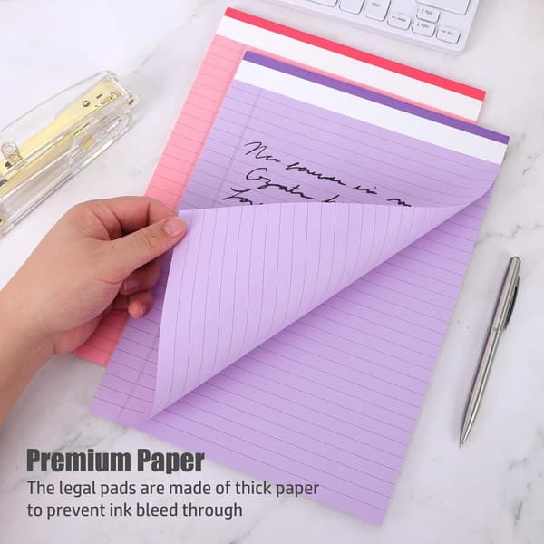 8-pak farvede notesblokke 8x11 tommer 80GSM tykt papir, linjeret, 30 ark hver