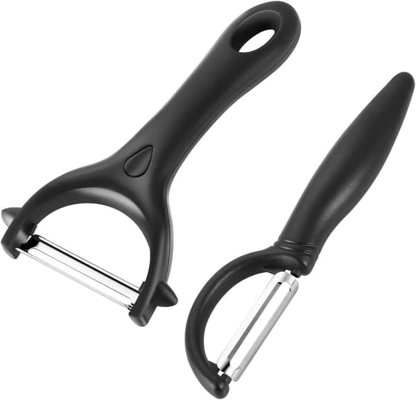 2 Pieces Peelers, Fruit Peeler Universal Peeler Potato Peeler for Vegetables Fruit Carrots (Black)
