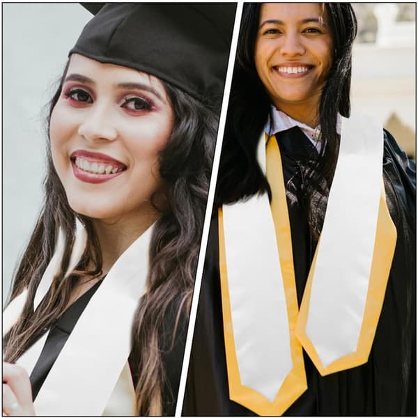 Examensband och stoles för kvinnor män blå polyester enkel stil examensfest set 5-pack