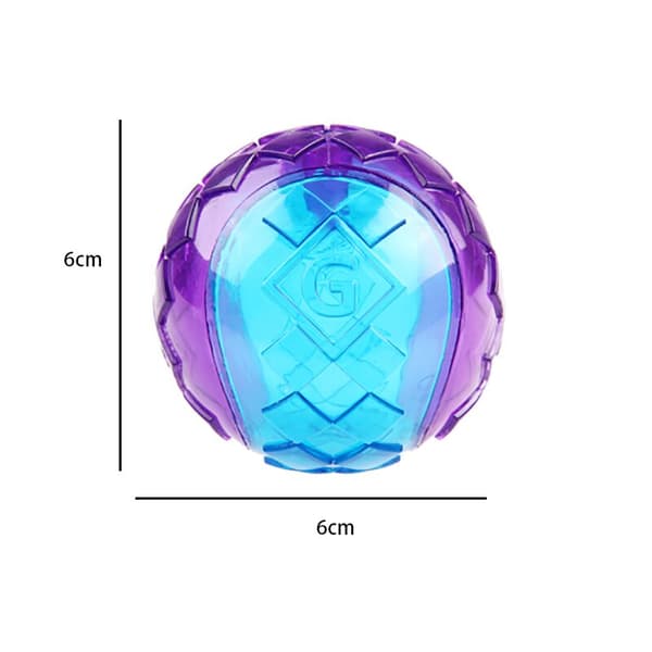 G-Ball boll (medium transparent) husdjur leksak hund leksak bitresistent, slitstark, mycket elastisk molar ljudande boll interaktiv leksak
