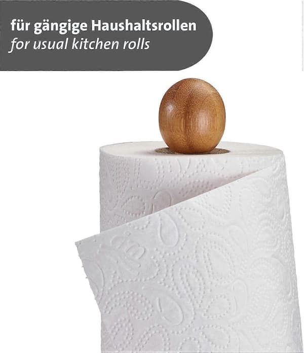 Bambu Hushållspappershållare - Stabil Bänkhållare med Rivkant