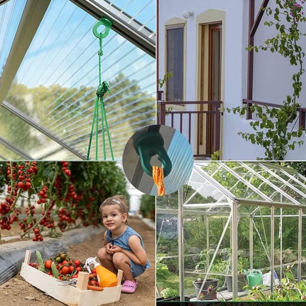 50 st växthusklämmor, växthustillbehör, klätterväxtstöd hängande kitklämmor för växthus (grön)
