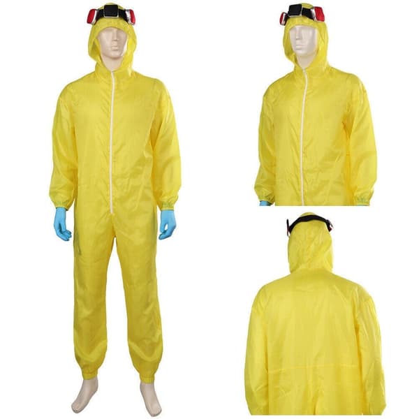Breaking Bad Walter White Cosplay Gul Overall Kostym Halloween Party Dräkt