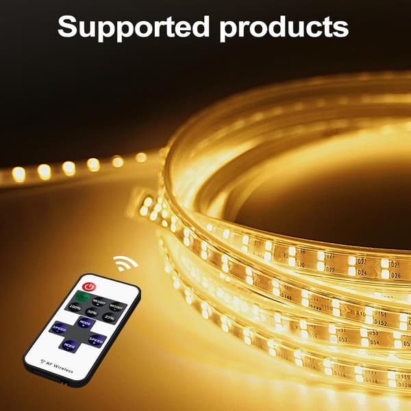 2PCS RF Mini LED Strip Controller, 11 Buttons RF Wireless Remote Control for Single Color RGB LED Strip 5