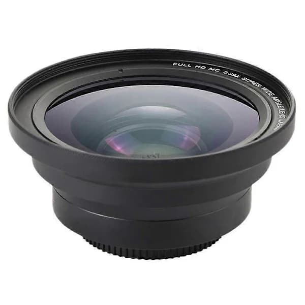 37mm Makro + 72mm Laajakulmaobjektiivi 0.39X Full HD 4K-videokameralle musta