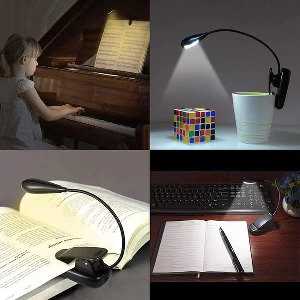 Flexible reading lamp with adjustable light, white white white