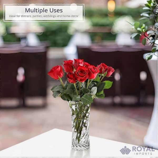 Krystal-look Rosenvase, til stuen, hvirveldesigngave