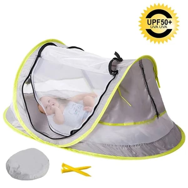 Bærbar baby UPF 50+ solbeskyttelse grå 108*51*65cm