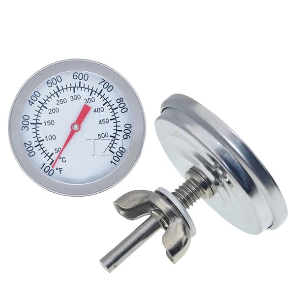 4-delt bimetaltermometer til ovn og grill, præcis temperaturmåler med display