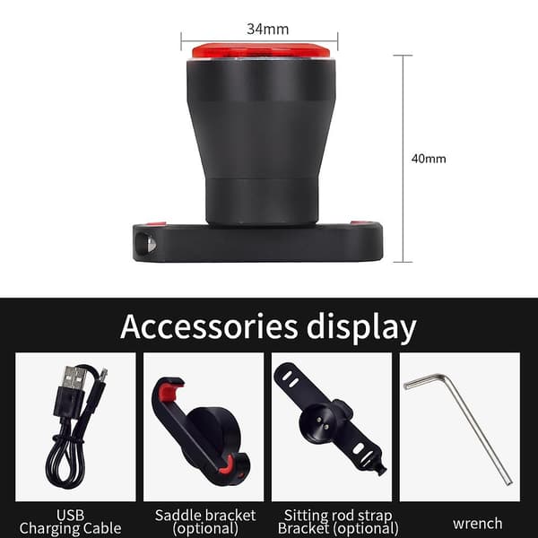 Antusi Bicycle Taillight Automatic Brake Induction Taillight