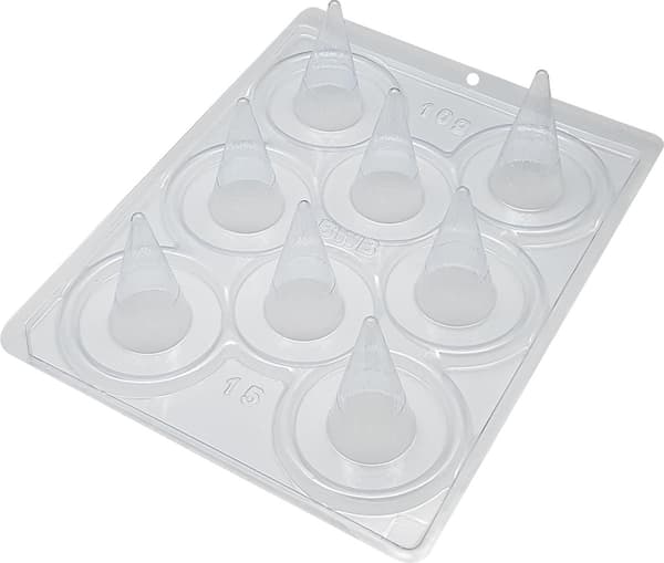 Pralineform Strutar Chokoladeform - Kegle - BWB 15 - Special 3-delt form Transparent transparent