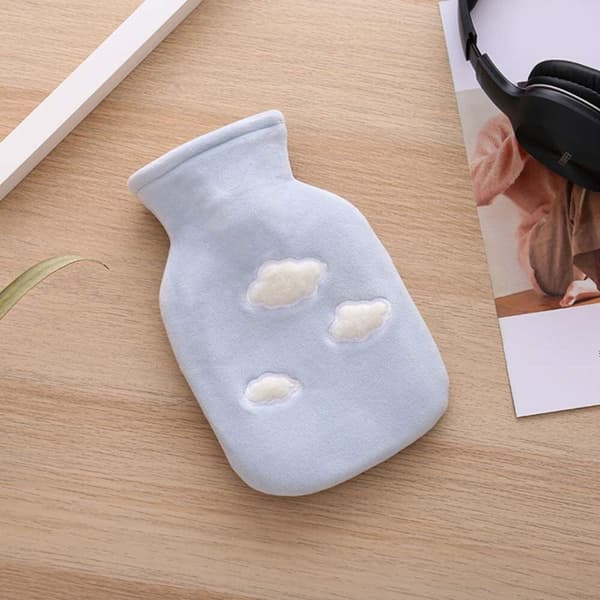 0,5L Mini Søt Vær Varmtvannsflaske 22×14cm Blå