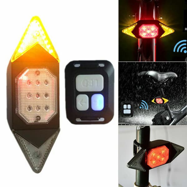 Bike Taillight USB Charging Turn Signal Wireless Remote Control Mountain Bike Front Light