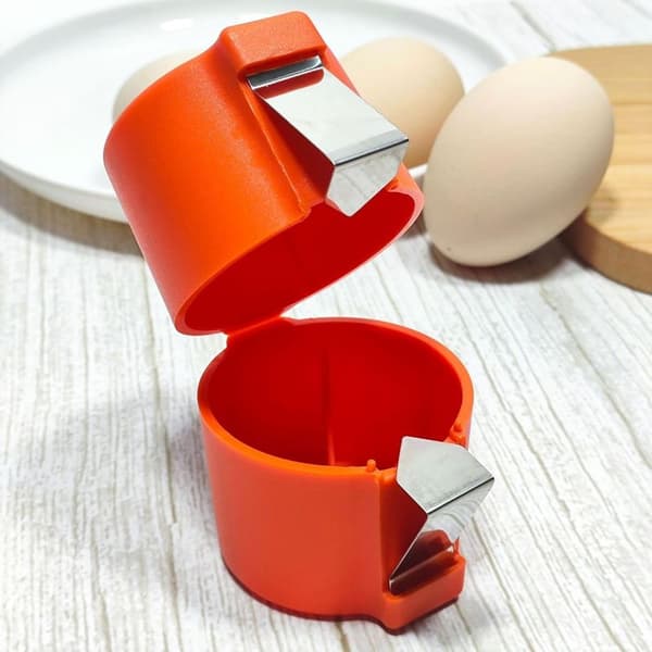 Multifunctional Egg Cracker in Stainless Steel and PP – Cracks Raw and Boiled Eggs, Easy to Use, Dishwasher Safe, for Home and Restaurants