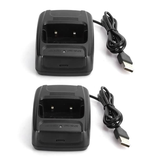HURRISE USB-batteriladdare för BF666S/BF777S/BF888S Walkie Talkie - Praktisk laddningsbas - 2-pack