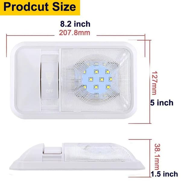 LED dimbar interiørbelysning 12-24V 24-LED-chip hvit 6000K campingvogn Vit white