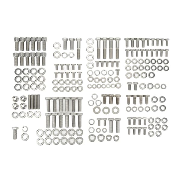 211 stk. Motor Hexbolt-sæt Rustfrit Stål Langtidsholdbart til SMALL BLOCK 265 283 305 327 350 400