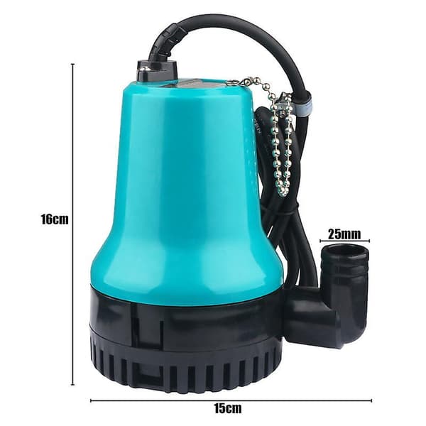 Solardriven dränkbar pump DC 24V (60W, 2.5A) 4.35m³/H vatten cirkulation bevattning fontän (blå)