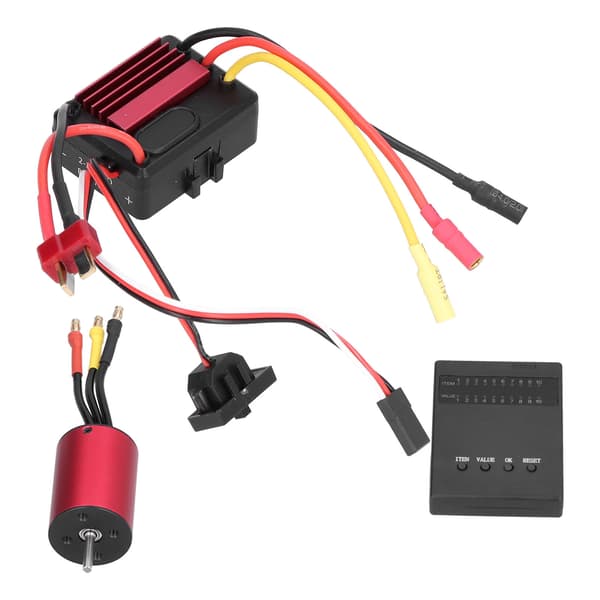 2838 4500KV 4P Børsteløs Motor 35A Børsteløs ESC+Programmeringskort for 1/14 RC-bil