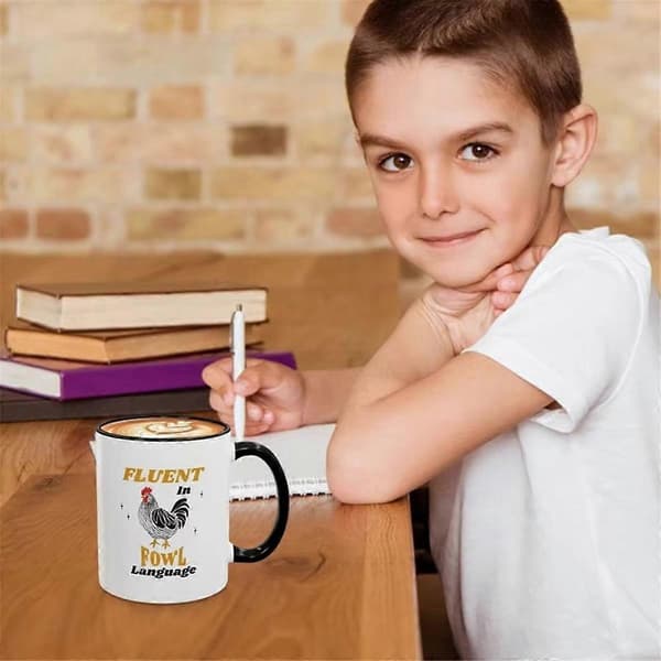 Ceramic Coffee Cup Chicken Pattern Mug 33 cl Modern Coffee Mugs for Tea Milk Cocoa Large Ceramic Coffee Mugs for Home B