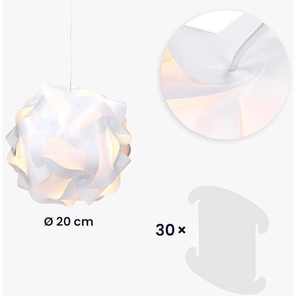 Pussellampskärm vitt ljus diameter 30 cm kompatibel med Versailles