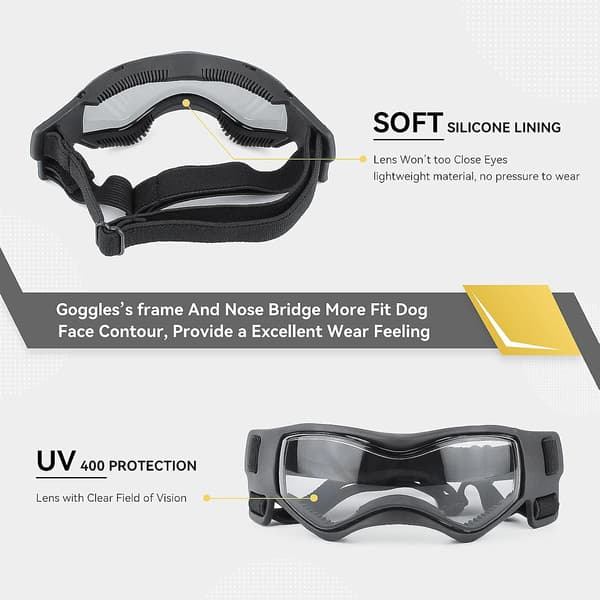 Solbriller for hunder - Øyebeskyttelse for hunder - Enkle å ta på - Stilig beskyttelse for små/mellomstore hunder