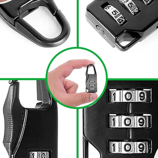 8 pcs - Combination Lock - Mini Zinc Alloy Combination Lock - 3 Digit