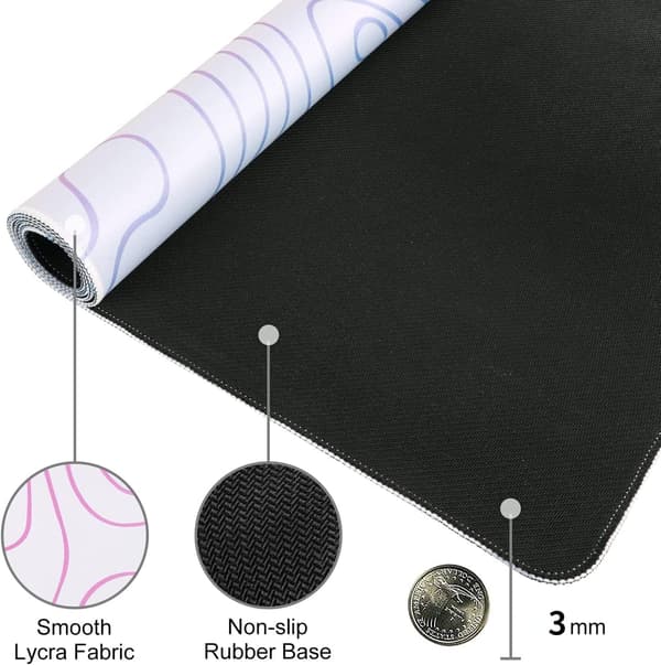 Office Keyboard Desk Mat Non-slip Gaming Mouse Pad Black (30X60X0.3CM)