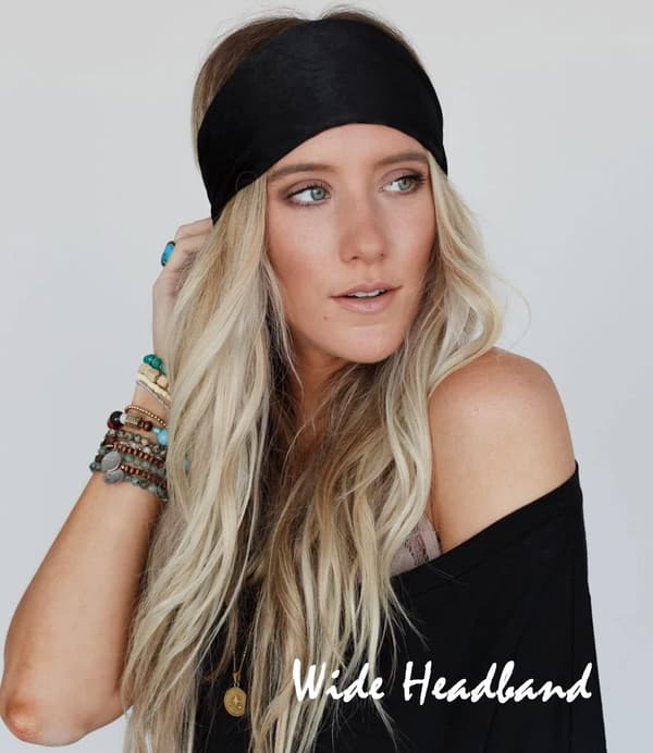 Boho Hårbånd til Kvinder, Brede Hårbånd til Kvinder Yoga Blomst
